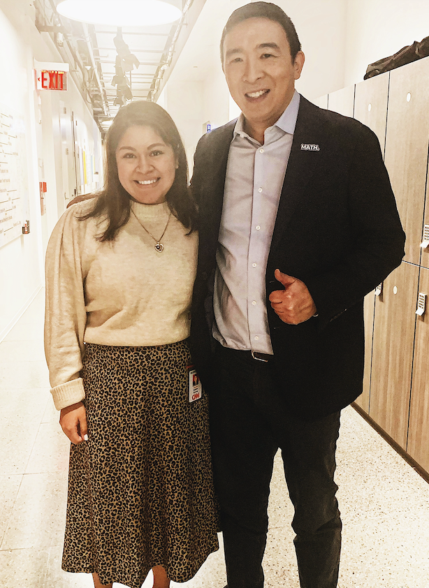 Jess with Andrew Yang during her internship at CNN